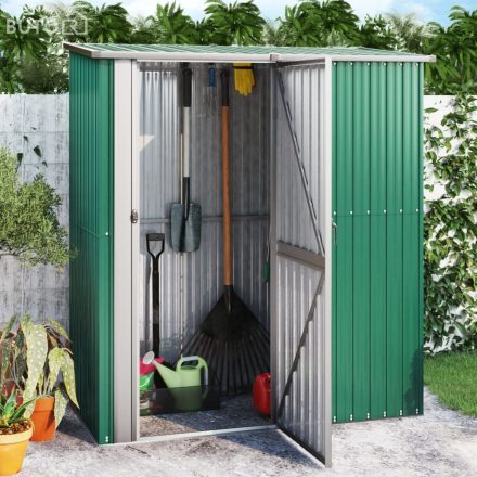 vidaXL zöld horganyzott acél kerti fészer 180,5 x 97 x 209,5 cm