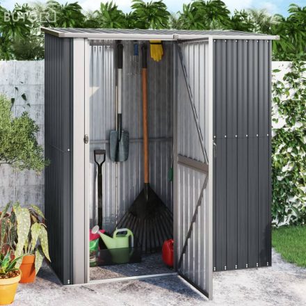 vidaXL antracitszürke horganyzott acél kerti fészer 180,5x97x209,5 cm
