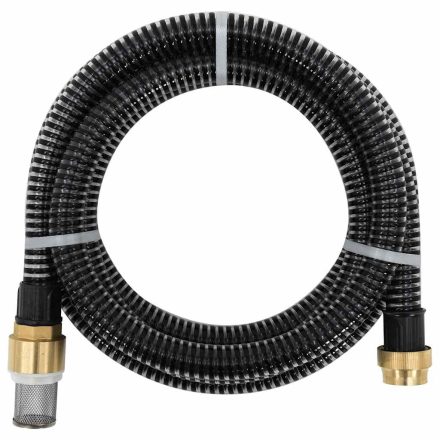 vidaXL fekete PVC szívótömlő sárgaréz csatlakozókkal 1,1" 3 m