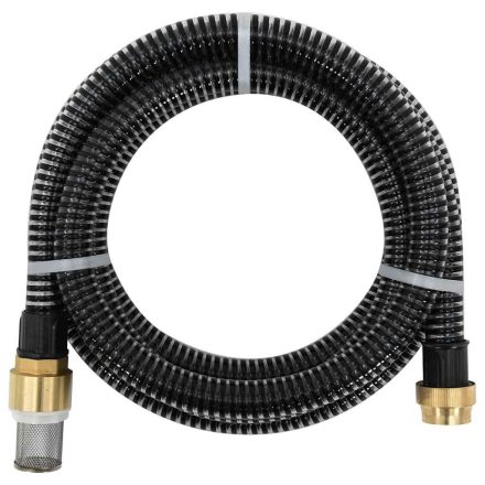 vidaXL fekete PVC szívótömlő sárgaréz csatlakozókkal 1,1" 15 m