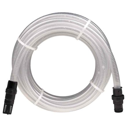 vidaXL Átlátszó PVC szívótömlő PVC csatlakozókkal 1" 10 m