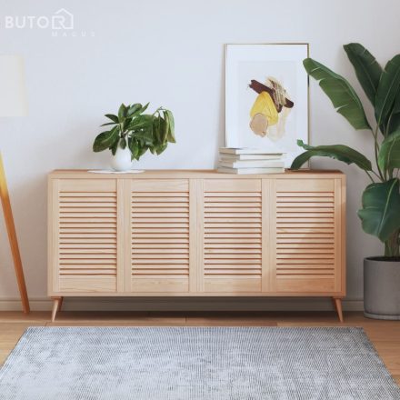vidaXL 4 db tömör fenyőfa lamellás szekrényajtó 61,5 x 39,4 cm