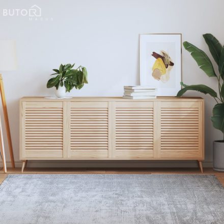 vidaXL 4 db tömör fenyőfa lamellás szekrényajtó 61,5 x 49,4 cm
