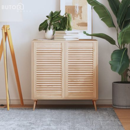 vidaXL 2 db tömör fenyőfa lamellás szekrényajtó 69 x 39,4 cm