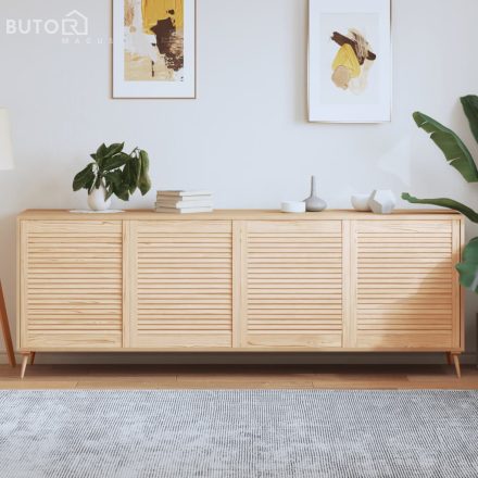 vidaXL 4 db tömör fenyőfa lamellás szekrényajtó 69 x 59,4 cm