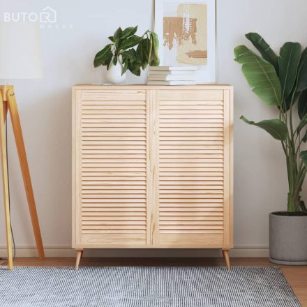 vidaXL 2 db tömör fenyőfa lamellás szekrényajtó 99,3 x 49,4 cm
