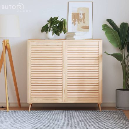 vidaXL 2 db tömör fenyőfa lamellás szekrényajtó 99,3 x 59,4 cm