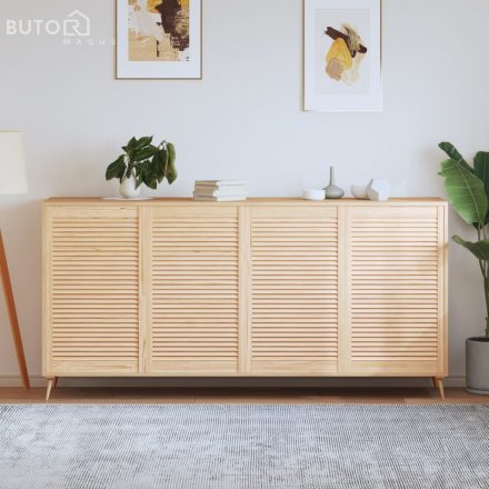 vidaXL 4 db tömör fenyőfa lamellás szekrényajtó 99,3 x 59,4 cm