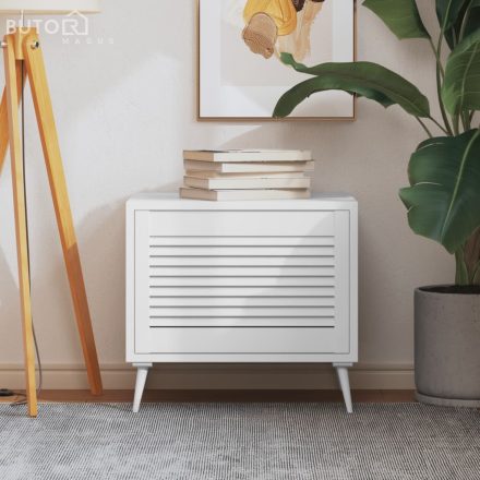 vidaXL fehér tömör fenyőfa lamellás szekrényajtó 39,5 x 59,4 cm
