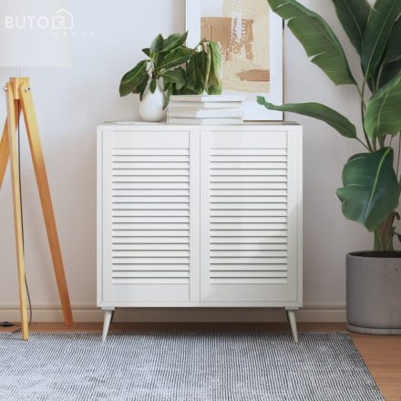vidaXL 2 db fehér tömör fenyőfa lamellás szekrényajtó 69 x 39,4 cm