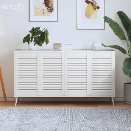 vidaXL 4 db fehér tömör fenyőfa lamellás szekrényajtó 69 x 39,4 cm