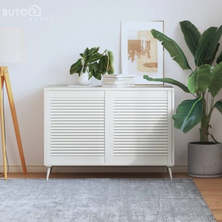 vidaXL 2 db fehér tömör fenyőfa lamellás szekrényajtó 69 x 59,4 cm