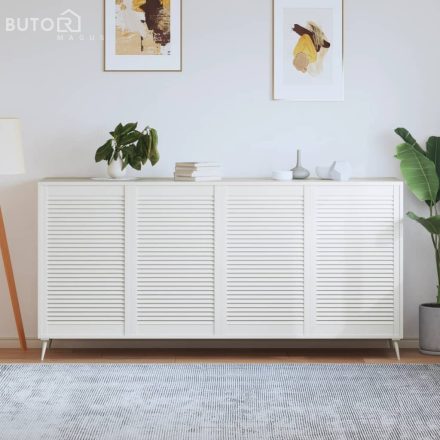 vidaXL 4 db fehér tömör fenyőfa lamellás szekrényajtó 99,3 x 59,4 cm