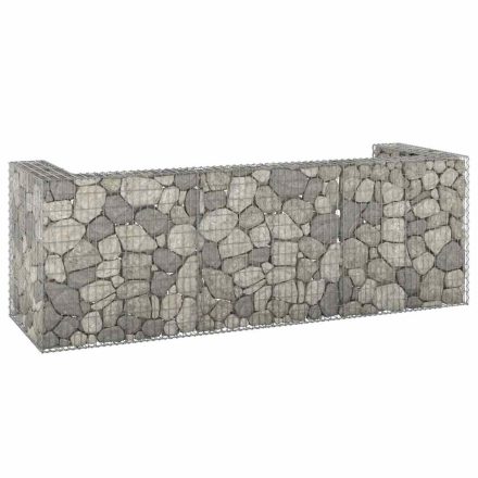 vidaXL horganyzott acél gabionfal szemeteskukákhoz 325 x 100 x 110 cm