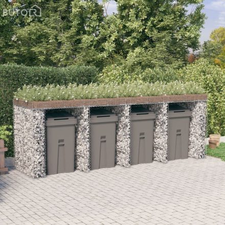 vidaXL horganyzott vas gabionkosár szemeteskukához 350 x 91 x 120 cm
