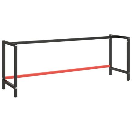 vidaXL matt fekete-vörös fém munkapadváz 220 x 57 x 79 cm