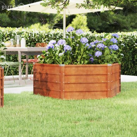 vidaXL rozsda színű corten acél kerti magaságyás 129 x 129 x 45 cm