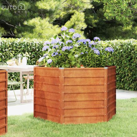 vidaXL rozsda színű corten acél kerti magaságyás 129 x 129 x 77 cm