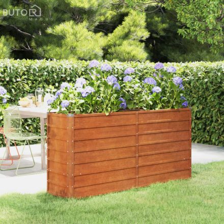 vidaXL rozsda színű corten acél kerti magaságyás 160 x 40 x 77 cm
