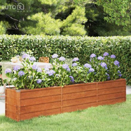 vidaXL rozsda színű corten acél kerti magaságyás 240 x 40 x 45 cm
