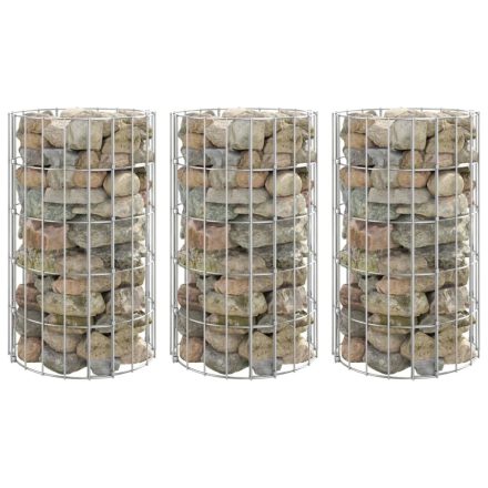 vidaXL 3 db kör alakú horganyzott acél gabion magaságyás Ø30 x 50 cm