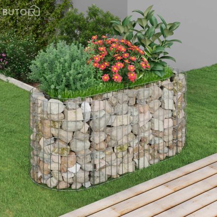vidaXL horganyzott vas gabion magaságyás 120 x 50 x 50 cm