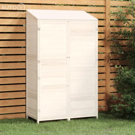 vidaXL fehér tömör fenyőfa kerti fészer 102x52x174,5 cm