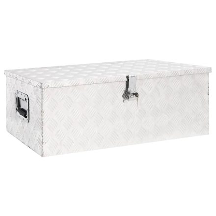 vidaXL ezüstszínű alumínium tárolóláda 90 x 47 x 33,5 cm