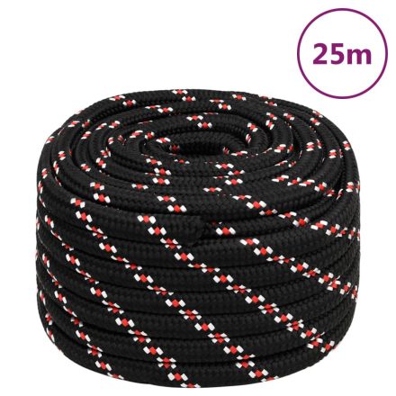 vidaXL fekete polipropilén hajókötél 20 mm 25 m