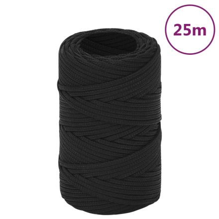 vidaXL teljesen fekete polipropilén hajókötél 2 mm 25 m