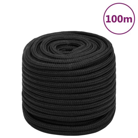 vidaXL teljesen fekete polipropilén hajókötél 16 mm 100 m