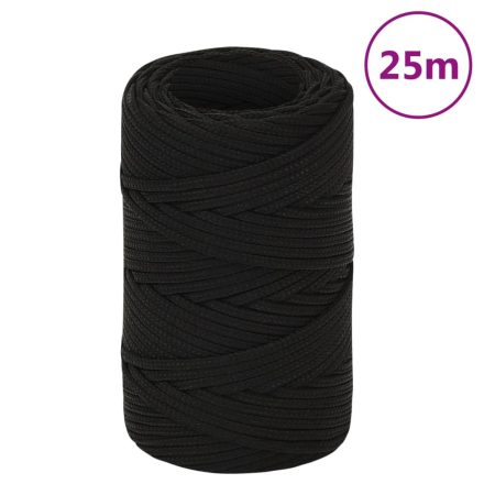 vidaXL fekete poliészter munkakötél 2 mm 25 m