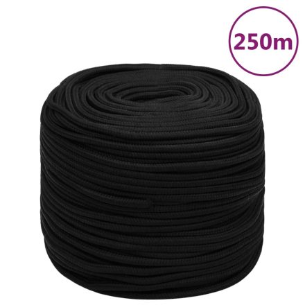 vidaXL fekete poliészter munkakötél 8 mm 250 m