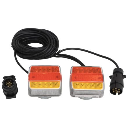 vidaXL 2 db piros utánfutólámpa LED-izzóval 10,5 x 7,5 x 10 cm 12 V