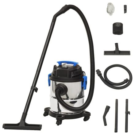 vidaXL ezüstszínű száraz-nedves porszívó 1200 W 20 L