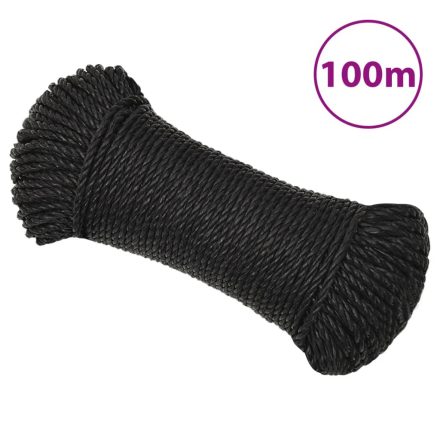 vidaXL fekete polipropilén munkakötél 8 mm 100 m