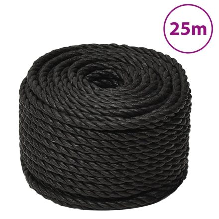 vidaXL fekete polipropilén munkakötél 10 mm 25 m