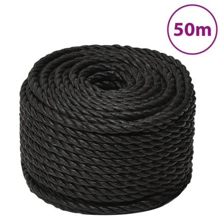 vidaXL fekete polipropilén munkakötél 10 mm 50 m