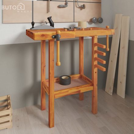 vidaXL tömör akácfa munkapad satukkal 92 x 48 x 83 cm