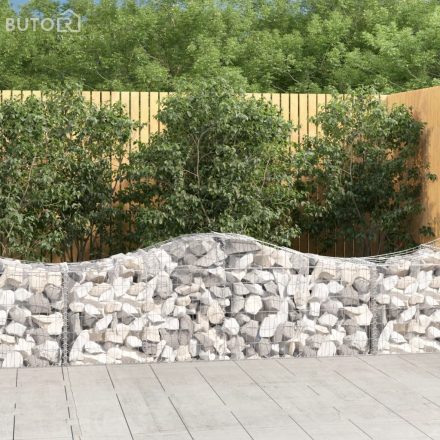 vidaXL íves horganyzott vas gabion kosár 200x50x60/80 cm