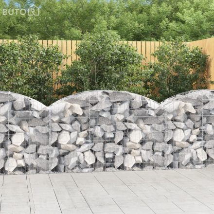 vidaXL íves horganyzott vas gabion kosár 150x50x80/100 cm