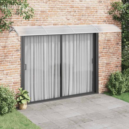 vidaXL szürke és átlátszó polikarbonát ajtóelőtető 400 x 75 cm