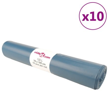vidaXL szemeteszsákok 100 db kék 120 L