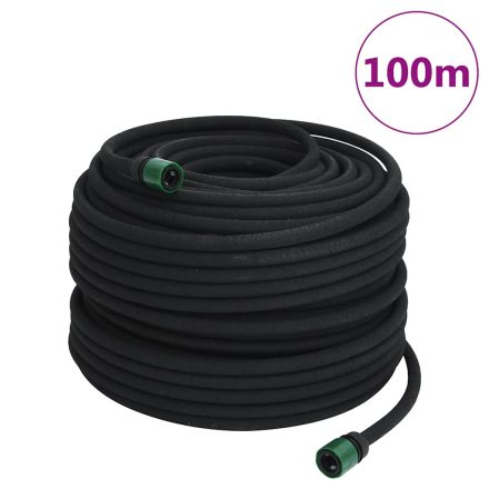vidaXL fekete gumi kerti esőztető tömlő 0,6" 100 m
