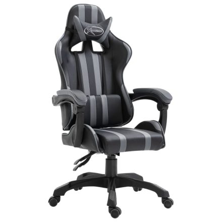 vidaXL szürke műbőr gamer szék 