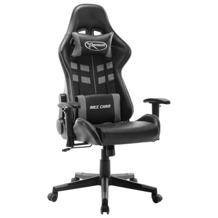 vidaXL fekete és szürke műbőr gamer szék