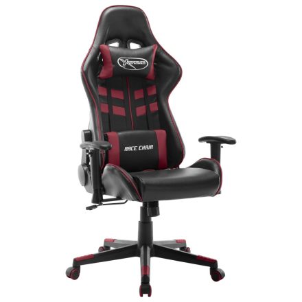 vidaXL fekete és bordó műbőr gamer szék