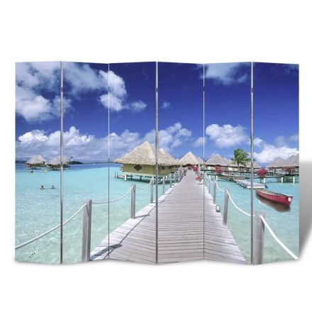 vidaXL tengerpart mintás paraván 217 x 170 cm 