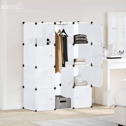 vidaXL fehér moduláris szekrény 9 rekesszel 109x36,5x143 cm 