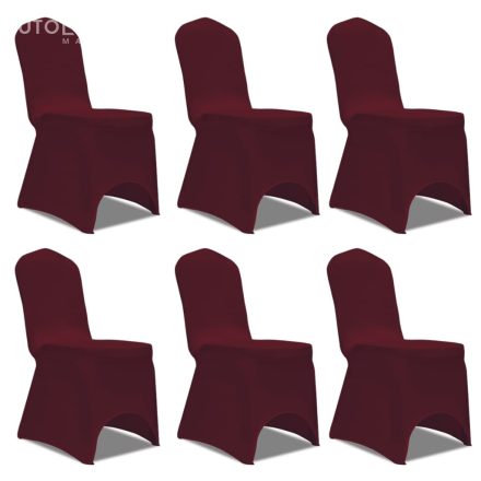 Szék Burkolat Nyújtható Burgundi 6 db